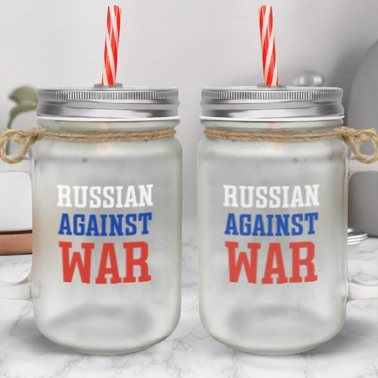 Russian against war Mason Jar Cups