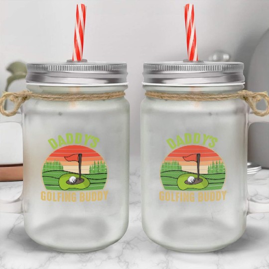 Daddy's Golfing Buddy Fathers Day Mason Jar Cups