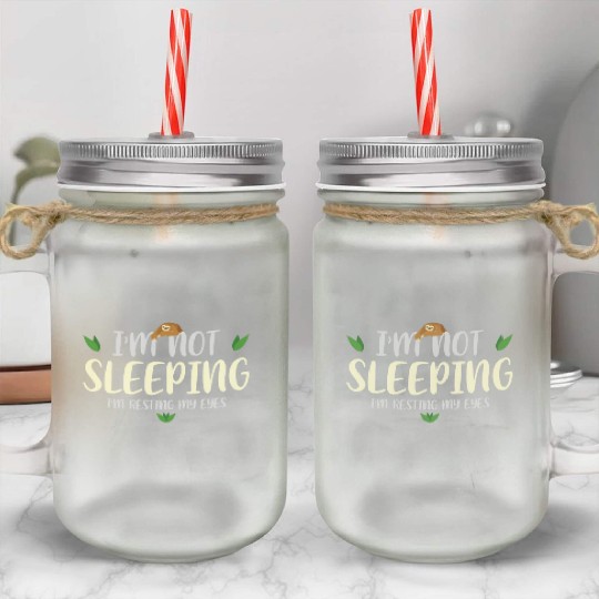 Sloth Sloths, Sleeping, Resting, Eyes Mason Jar Cups