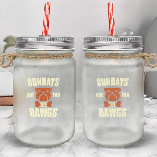 Sundays are for the dogs Cleveland Ohio Mason Jar Cups