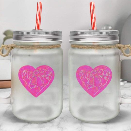 Hands gesture in heart shape girly Mason Jar Cups