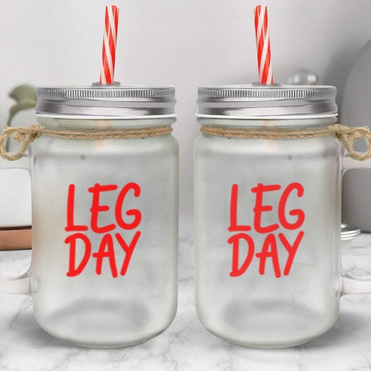 Leg Day Handicapped Wheelchair 17 Mason Jar Cups