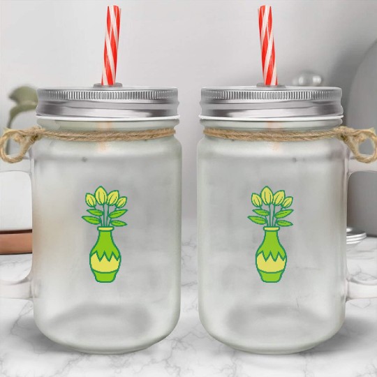 Beautiful tulips flower vase Mason Jar Cups