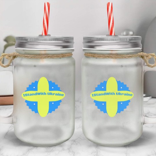 I Stand With Ukraine Mason Jar Cups