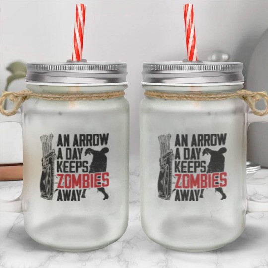 Archery Bow Archer Zombie Vintage Mason Jar Cups