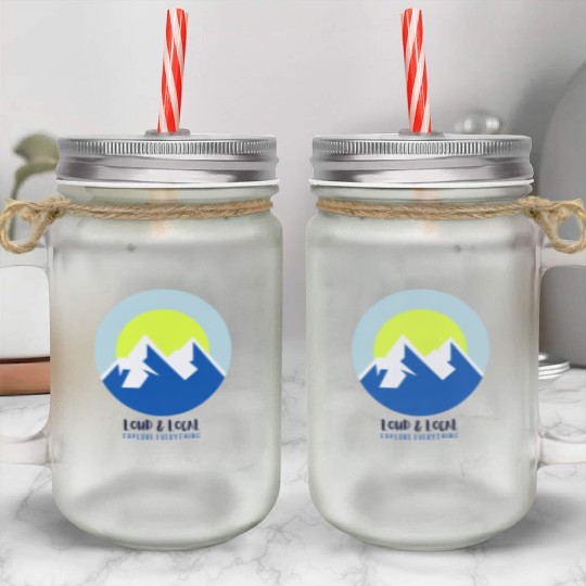 Support Ukraine! Loud Local Blue & Yellow Logo Mason Jar Cups