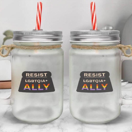 Resist pride Mason Jar Cups