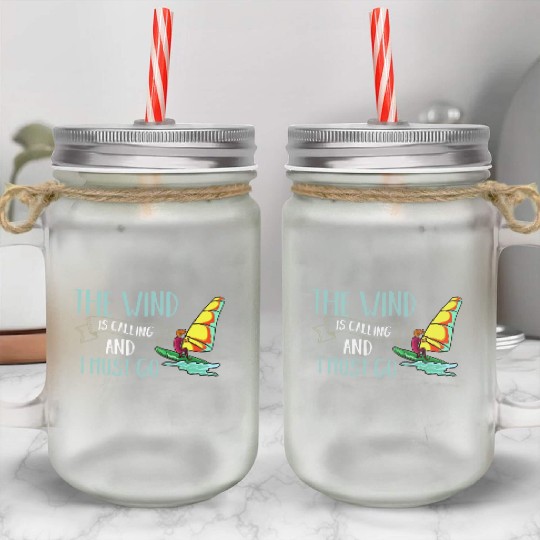 Windsurfing Board Sail Paddle Windsurfer Mason Jar Cups