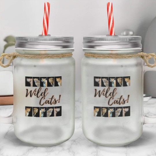 WILDCATS! | Lion, Leopard, Cheetah, Puma, Tiger Mason Jar Cups