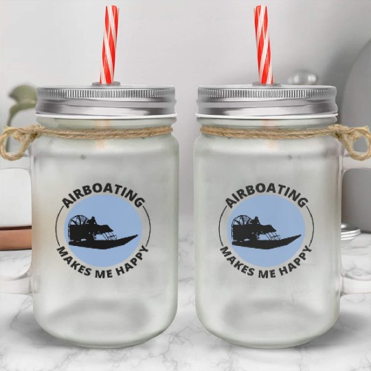 Airboat Fanboat Airboating Planeboat Swamp boat Mason Jar Cups