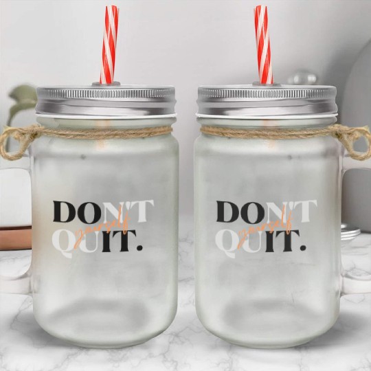 Black Orange Simple Typography Mason Jar Cups