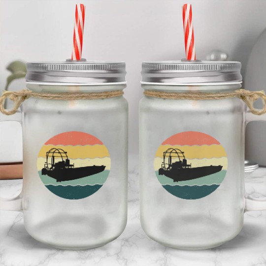 Airboat Fanboat Airboating Planeboat Swamp boat Mason Jar Cups