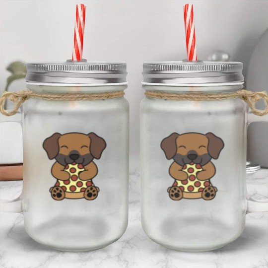 Rhodesian Ridgeback Pizza Lover Mason Jar Cups
