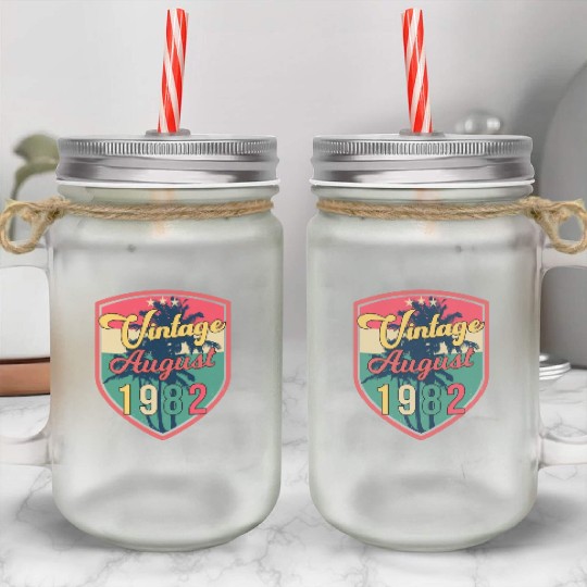 40th Anniversary August 1982 Mason Jar Cups