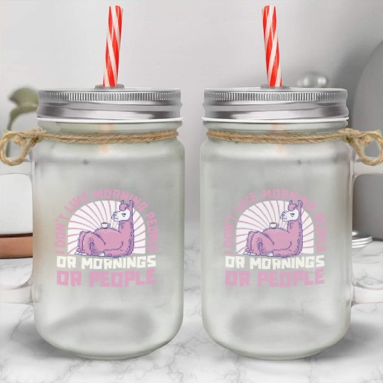 Llama Alpaca Mason Jar Cups