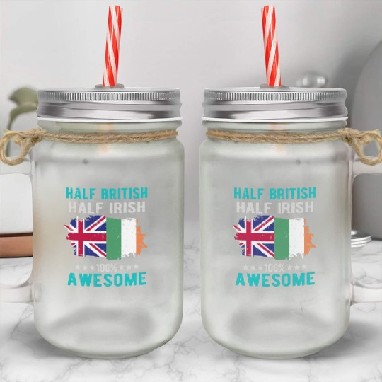 Half British Half Irish Mason Jar Cups