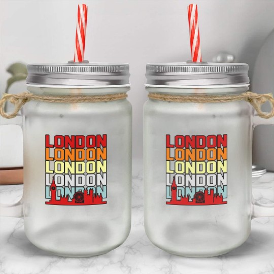 London Funny Gift Idea Mason Jar Cups