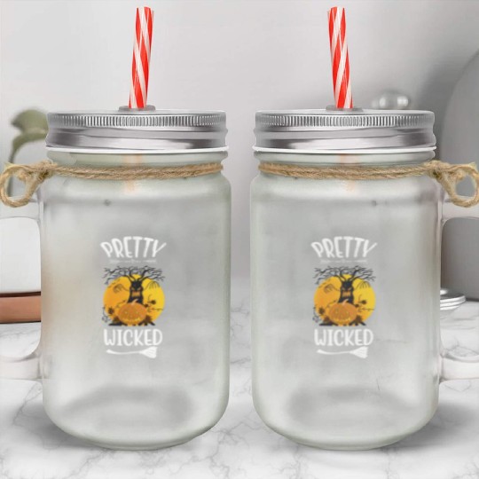 Pretty Wicked Funny Halloween Mason Jar Cups