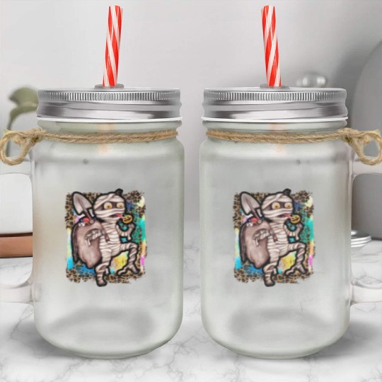 Halloween Zombie Mummy Tie Dye Mason Jar Cups