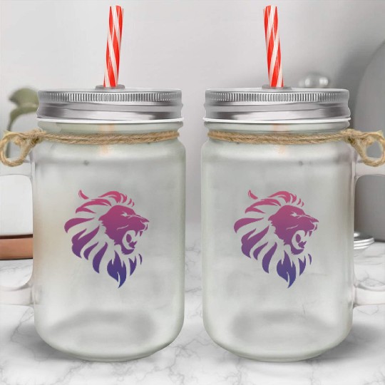 Angry lion Mason Jar Cups