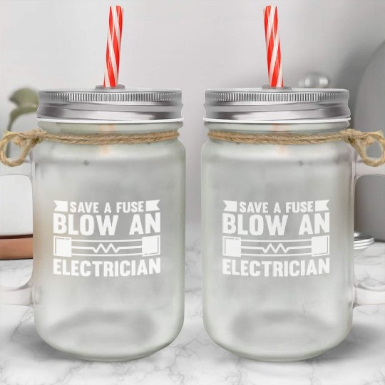 Electrician Electrical Engineer Lineman Mason Jar Cups