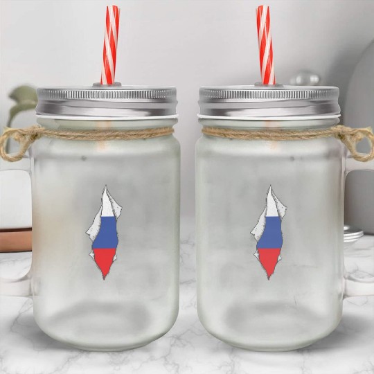 Russia flag proud Russian Mason Jar Cups