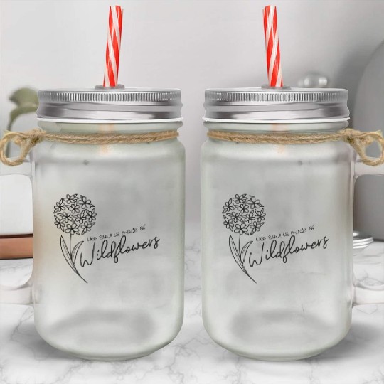 Wild Flowers Mason Jar Cups