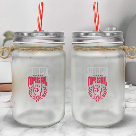 Heavy metal 2 hands Mason Jar Cups