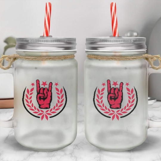 Laurel wreath heavy metal Mason Jar Cups