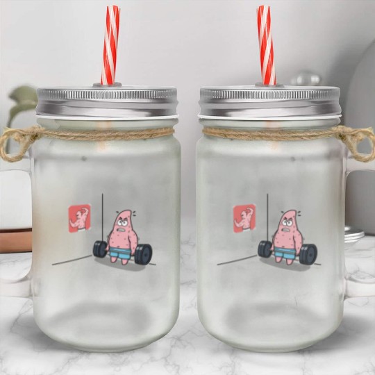 Majin Buu vs Patrick - Funny Anime Gym and Workout Mason Jar Cups