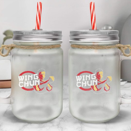 Wing Chun Coach Martial Arts Fighter Training Mason Jar Cups