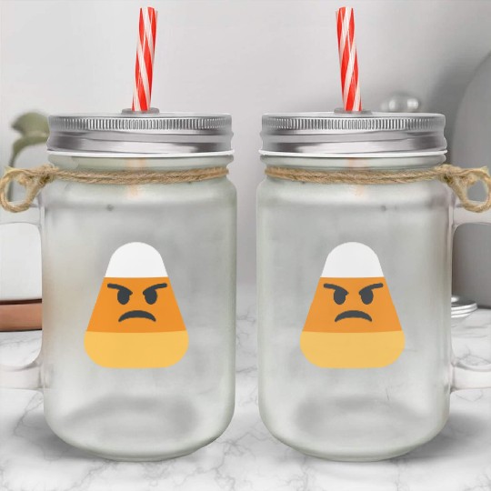 Angry Candy Corn Halloween Costume Mason Jar Cups