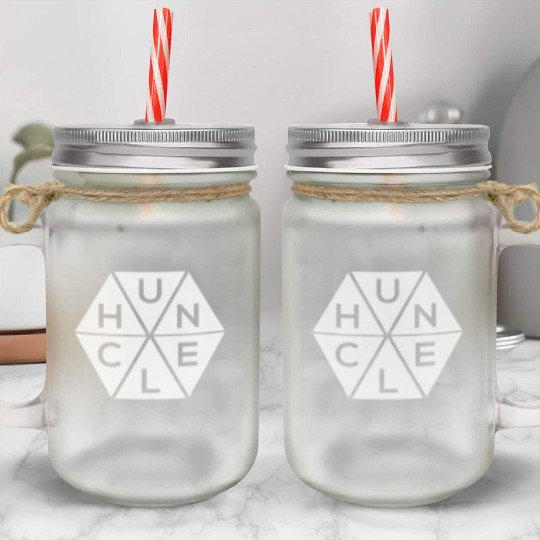 Abstract Triangle Huncle Mason Jar Cups