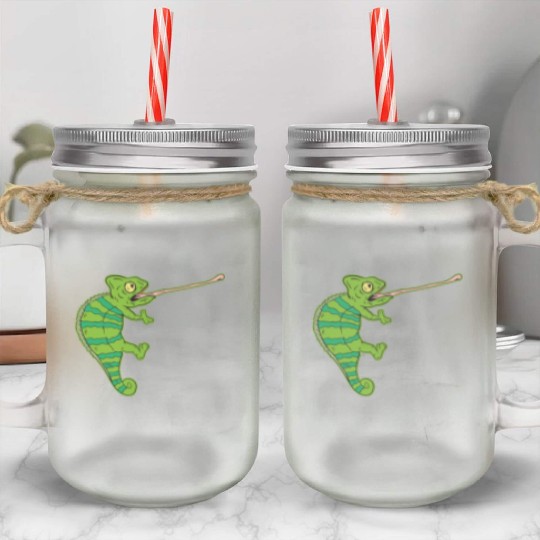 Wildlife Climbing Chameleon Animal Welfare Gift Mason Jar Cups