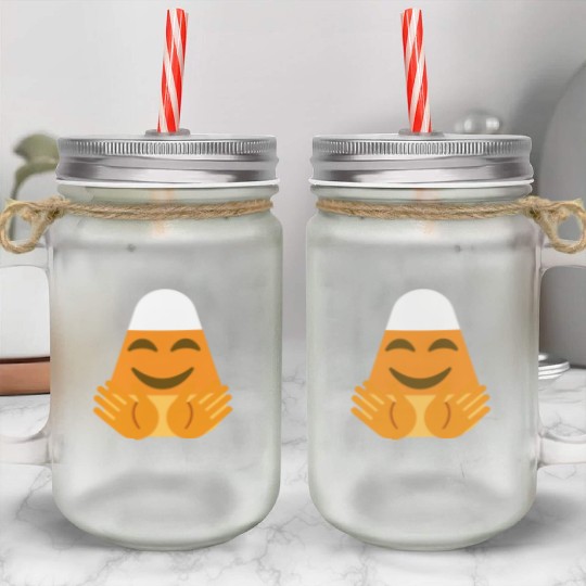Hug Hugging Candy Corn Halloween Costume Mason Jar Cups