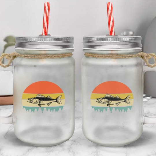 Walleye Fishing Mason Jar Cups