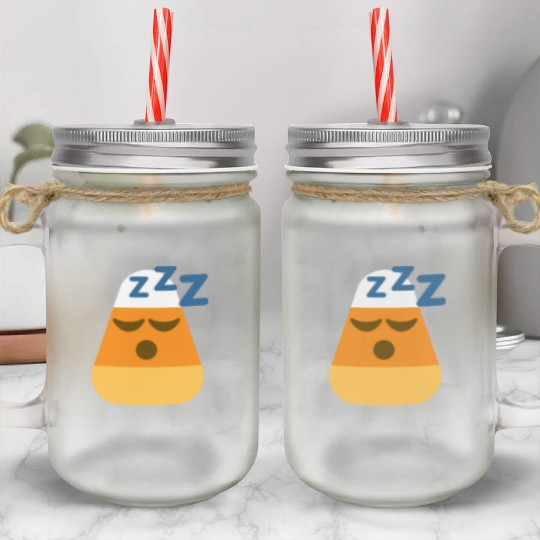 Sleeping Candy Corn Halloween Costume Mason Jar Cups