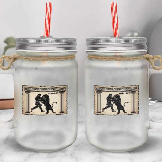 Greek Mythology Gifts Greece Mythology Art Lion He Mason Jar Cups