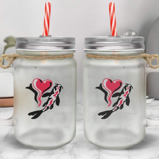 I Love Koi Fish Mason Jar Cups