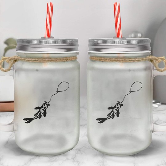 fishing koi fish balloon Mason Jar Cups
