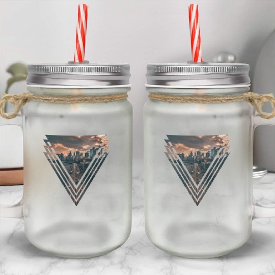 Manhattan in Triangle Mason Jar Cups