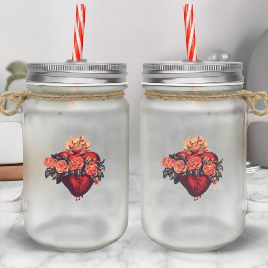 Immaculate Heart Of Mary Vintage Blessed Catholic Mason Jar Cups