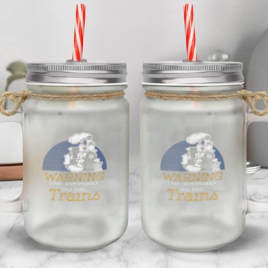 Train Lover Locomotive Mason Jar Cups