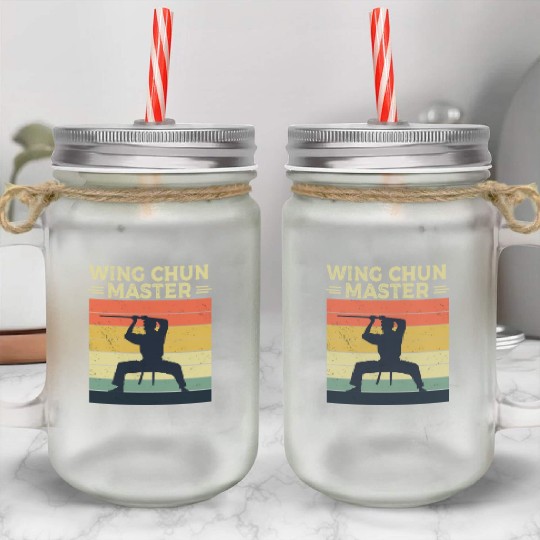 Wing Chun Master Martial Arts Fighter Coach Mason Jar Cups