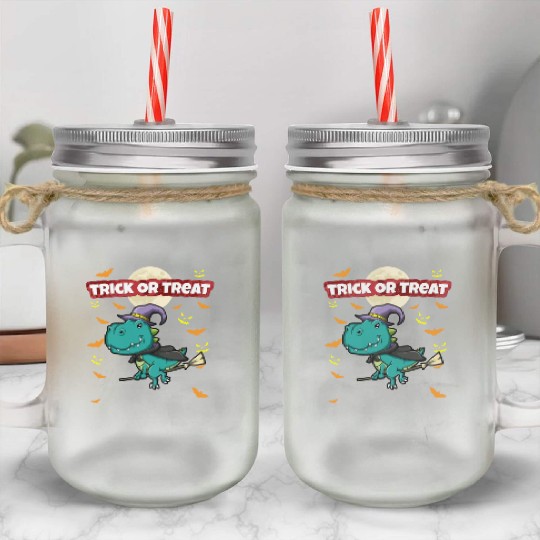 Trick Or Treat Scary Creepy Halloween Monster Mason Jar Cups
