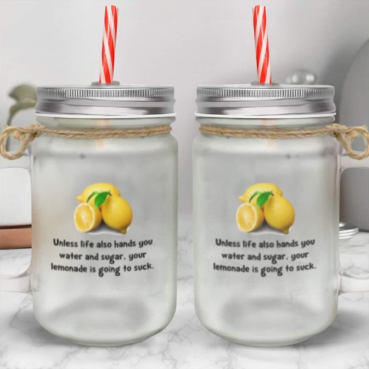 Lemonade Suck Mason Jar Cups