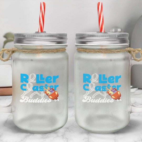 Roller Coaster Friends Besties Mason Jar Cups