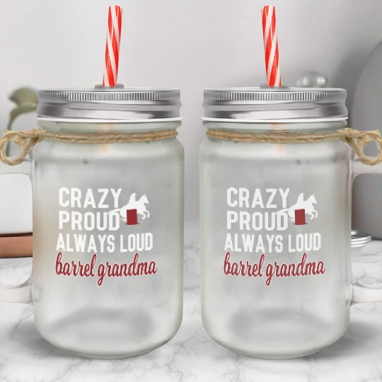 Barrel Racing Grandma Barrel Racing Grandmother Mason Jar Cups