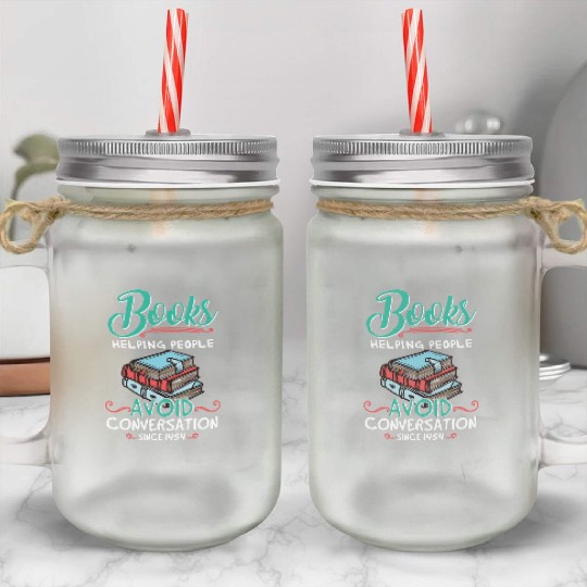 Books Helping People Avoid Conversation 1454 Libra Mason Jar Cups