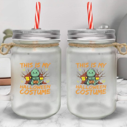 Scary Creepy Animal This Is My Halloween Costume Mason Jar Cups